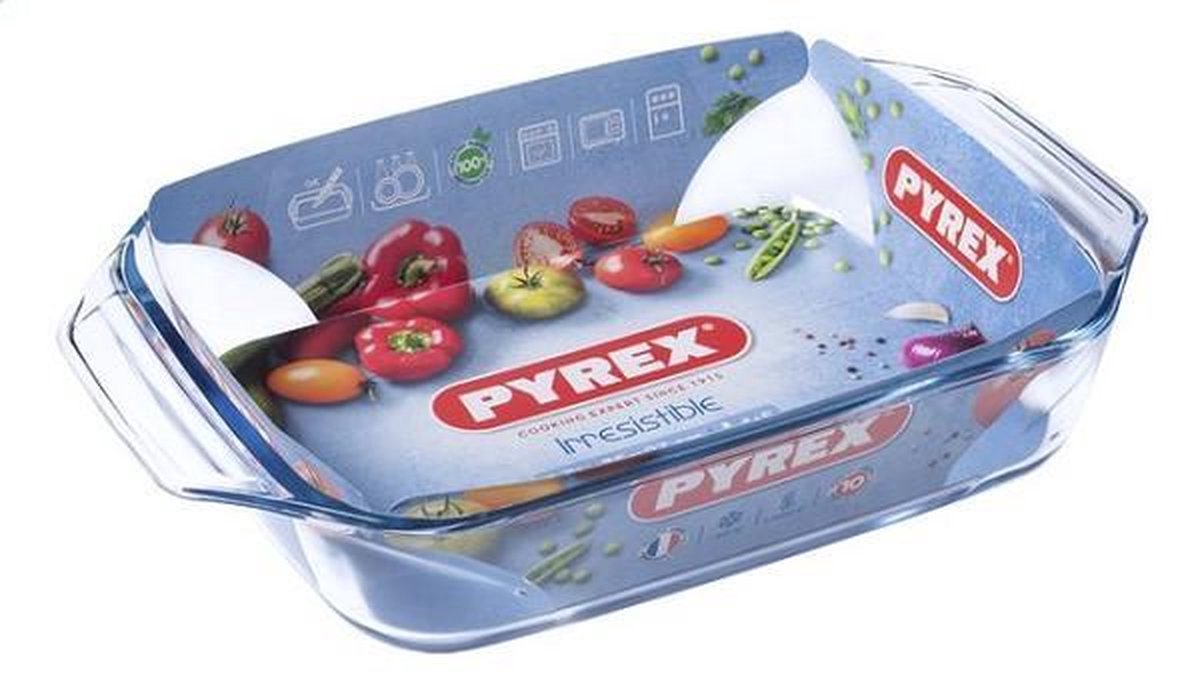 Pyrex Ovenschaal met grepen - Rechthoekig - Borosilicaatlas - 35 x 23 cm