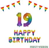 19 jaar Verjaardag Versiering Pakket Regenboog