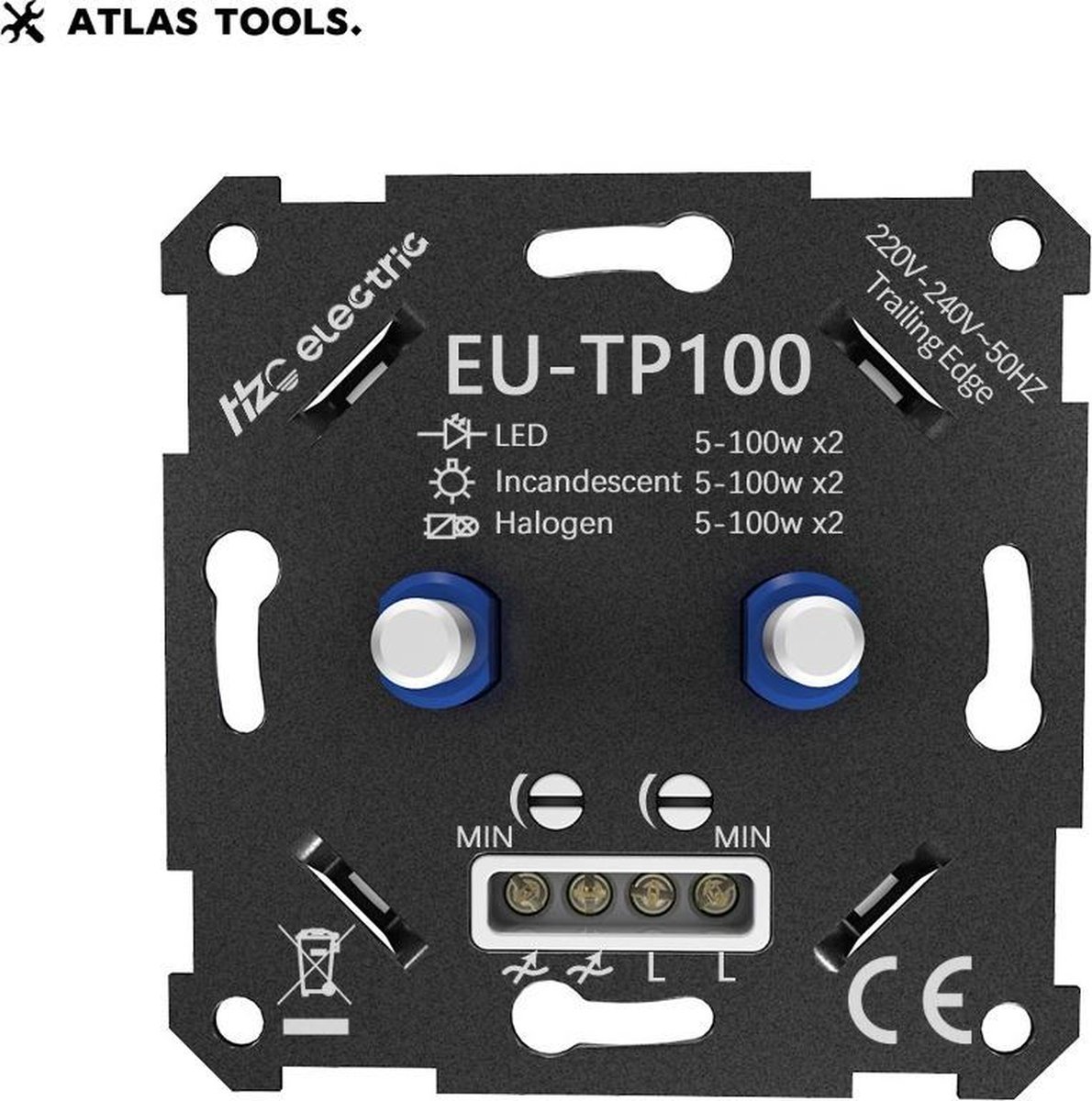 DUO LED Dimmer Inbouw LED Dimmer 2x 0100W Universeel