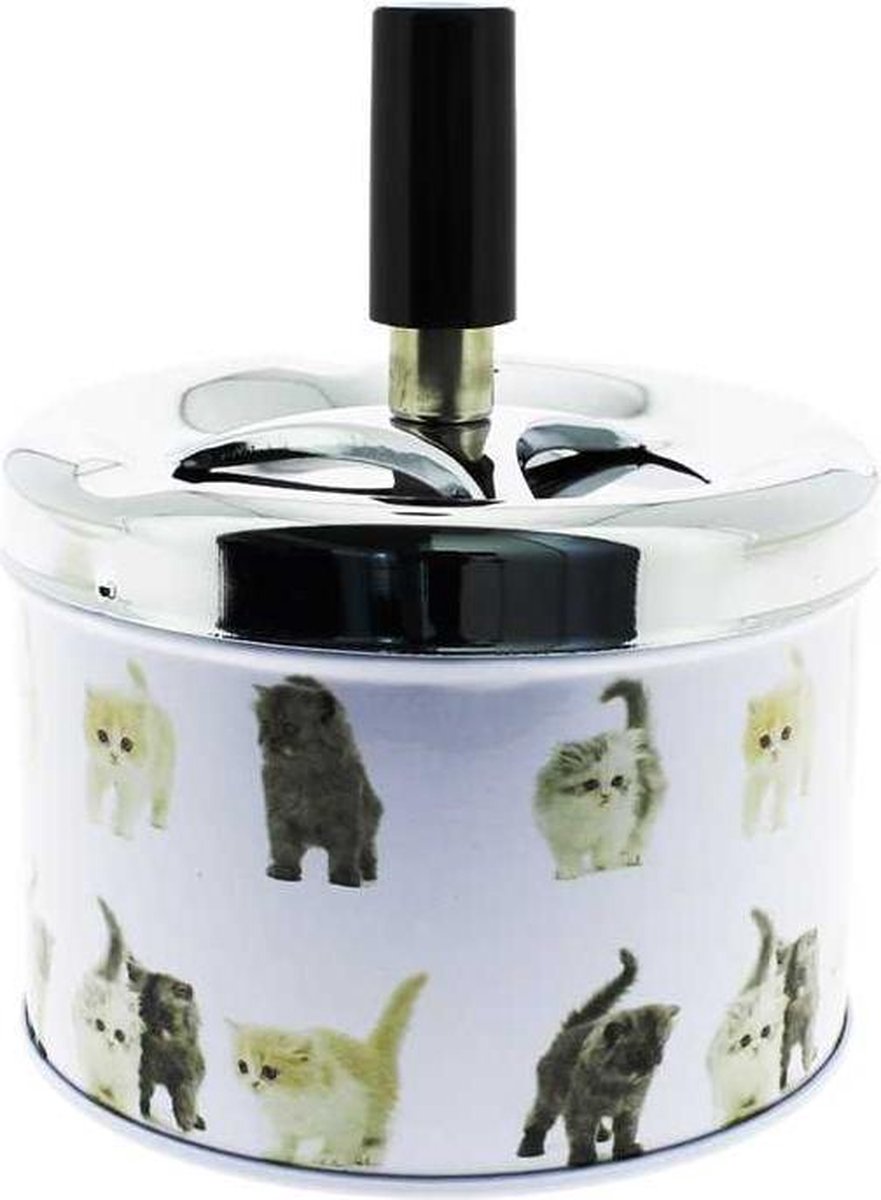 Draaiasbak tuinasbak voor binnen en buiten-SPINNING ASHTRAY (Kitties)