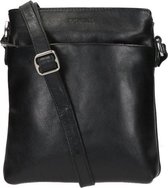 the Monte Crossbodytas Buff Leather Leer - zwart