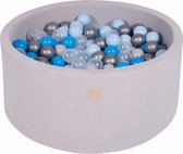 Ronde Ballenbak set incl 300 ballen 90x40cm - Licht Grijs: Blauw, Transparant, Babyblauw, Zilver