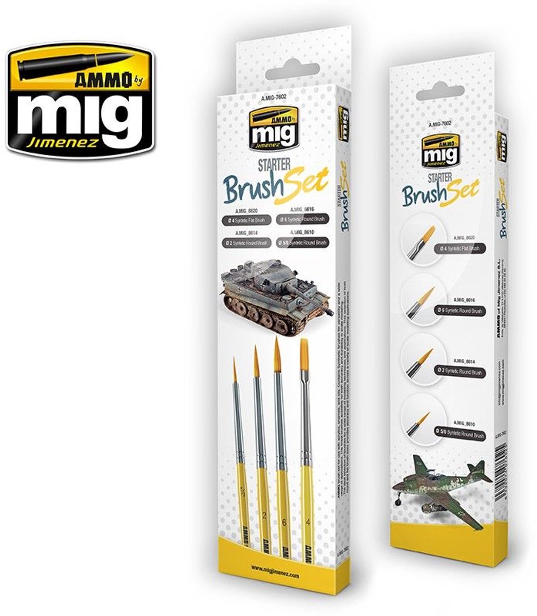 AMMO by Mig Jimenez Hobbypenseel - MIG 7602 Starter Brush Set Penseel