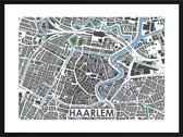 Haarlem centrum - stadskaart | Inclusief strakke moderne lijst | stadsplattegrond | poster van de stad| 40x30cm