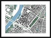Venlo centrum - stadskaart | Inclusief strakke moderne lijst | stadsplattegrond | poster van de stad| 40x30cm