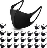 Zwarte elastische mondkapjes van 100% Foam niet medisch, wel wasbaar set van 100 stuks