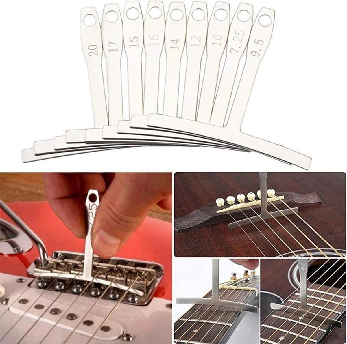 Kit de mesure de luthier de guitare Règle d'action de cordes