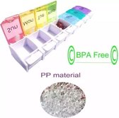LOHECO® 3 stuks Pillendoos 7 Dagen met Dagaanduiding - BPA vrij - Grote Solide en Luxe Vakken - Makkelijk te Openen - Medicijnendoosje