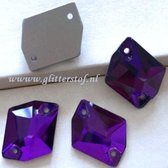 Opnaai Glitter steentjes|Cosmic Purple|Sew on Stone|2 holes Flatback Rhinestones|Strass Cosmic 16x20mm 15st|Strasstenen van Glas|Glitter steentjes voor turnpakje|Ritmische pakjes|Acro pakjes|