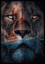Water Lion A3 botanische jungle dieren poster
