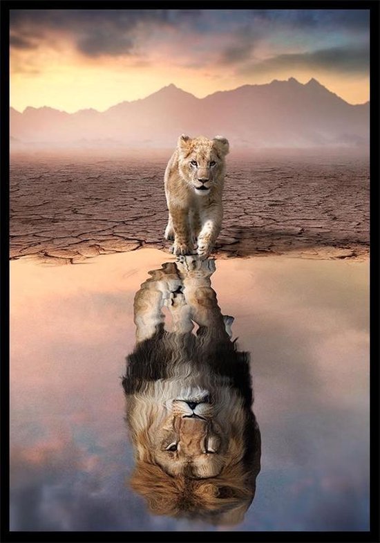 Future Lion botanische jungle dieren poster