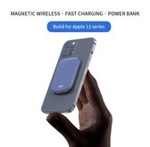 Nieuwste INMAX Magnetic wireless Charger - Voor alle Apple iPhone 12 en 13 Magsafe modellen - Draadloze Powerbank 5000 mAh - Grey
