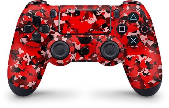 Playstation 4 Controller Skin Camo Rood Sticker