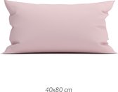 2x Premium Katoen/Satijn Sierkussenhoezen Roze | 40x80 | Subtiel Glazend | Zacht En Luxe