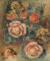 Kunst: Bouquet of Roses, 1900 van Pierre-Auguste Renoir. Schilderij op canvas, formaat is 60x100 CM