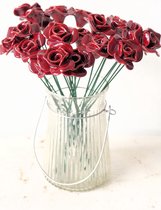 Set van 3 rozen keramiek rood