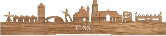 Standing Skyline Oss Eikenhout - 60 cm - Woondecoratie design - Decoratie om neer te zetten en om op te hangen - Meer steden beschikbaar - Cadeau voor hem - Cadeau voor haar - Jubileum - Verjaardag - Housewarming - Interieur - WoodWideCities