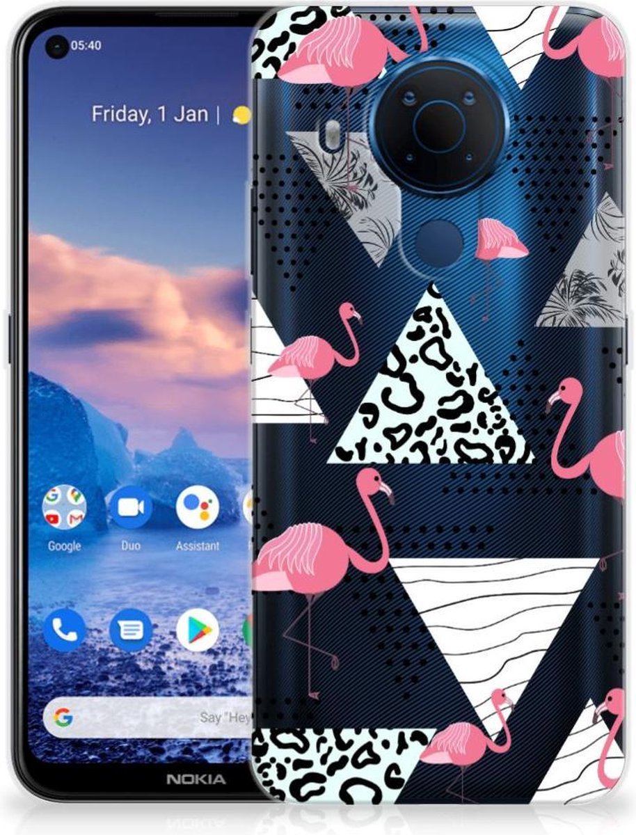 Nokia 5.4 TPU Hoesje Flamingo Triangle
