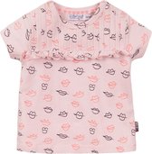 Dirkje - T-shirt meisjes roze met print - Maat 74