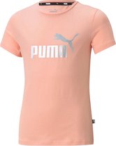 Puma Puma Essential T-shirt - Meisjes - licht oranje (zalm) - zilver