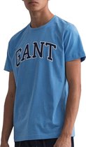 Gant - T-shirt Graphic Logo Blauw - Maat M - Regular-fit