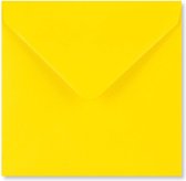 Gele vierkante enveloppen 13 x 13 cm 100 stuks