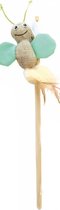 M-pets Kattenspeelhengel Met Vlinder 35 Cm Hout Groen