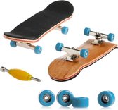 Vinger Skateboard - Fingerboard - Finger Board - Vingerskateboard voor Kinderen en Jongeren - Houten Mini Skateboard - Vingerskaten - Speelgoed Cadeau - Skate Kit - 3 jaar en ouder - Lichtbla