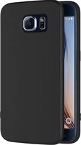 Samsung S6 Hoesje - Samsung galaxy S6 hoesje zwart siliconen case hoes cover hoesjes