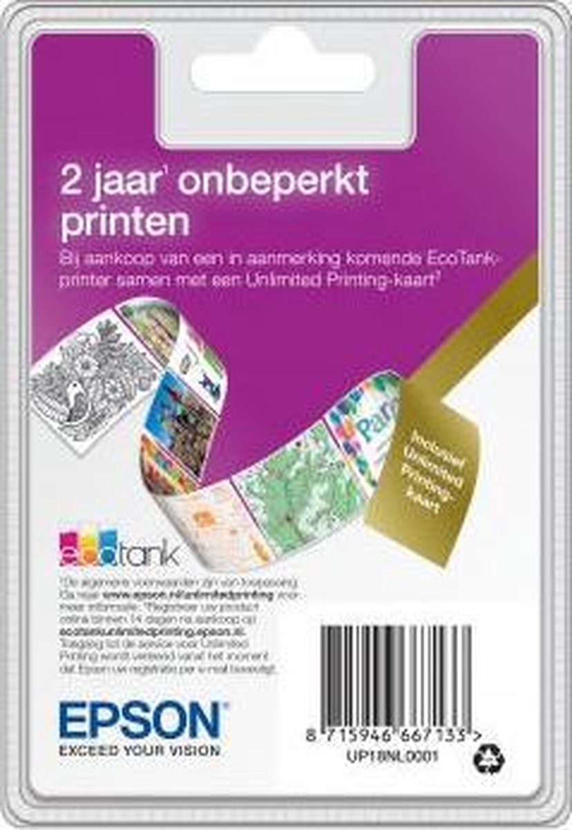 Epson EcoTank Unlimited printing card
