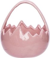 Paasmand - Paasmandje - Paasdecoratie - Roze - 11,5x11,5xh13cm - Dolomiet