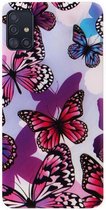 ADEL Siliconen Back Cover Softcase Hoesje Geschikt Voor Samsung Galaxy A71 - Vlinder Roze