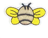 Kleine Bij Bijen Strijk Embleem Patch 3,9 x 1,9 cm Geel
