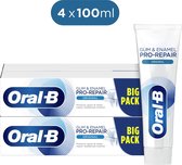 Oral-B Tandvlees & Glazuur Pro-Repair Origineel - Voordeelverpakking 4 x 100 ml - Tandpasta verpakt in gerecycleerd karton