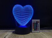 3D LED Creative Lamp Sign Hart - Complete Set