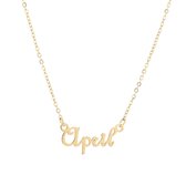 Nana dames ketting staal goudkleurig letter -"April"