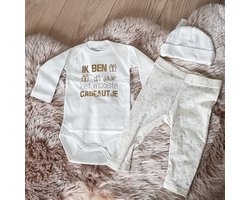 MM Baby cadeau geboorte meisje jongen set met tekst aanstaande zwanger kledingset pasgeboren unisex Bodysuit |  babykleding Huispakje | Kraamkado | Gift Set babyset kraamcadeau   aankondiging bekendmaking zwangerschap