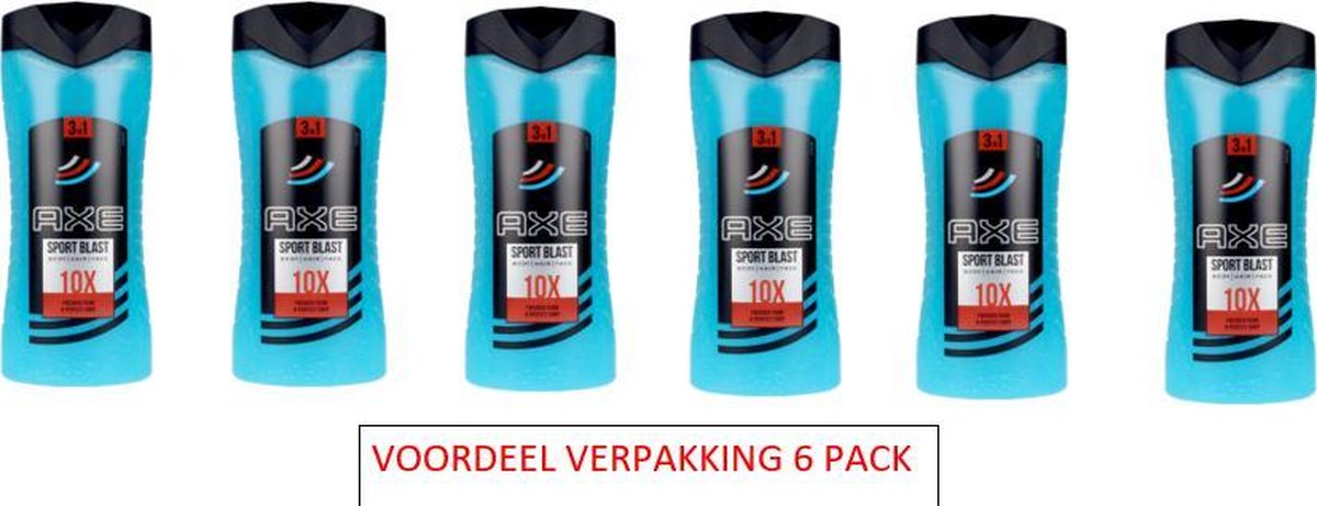 AXE - SPORT BLAST - VOORDEEL VERPAKKING - 6 PACK - BODY|HAIR|FACE - 400 ML