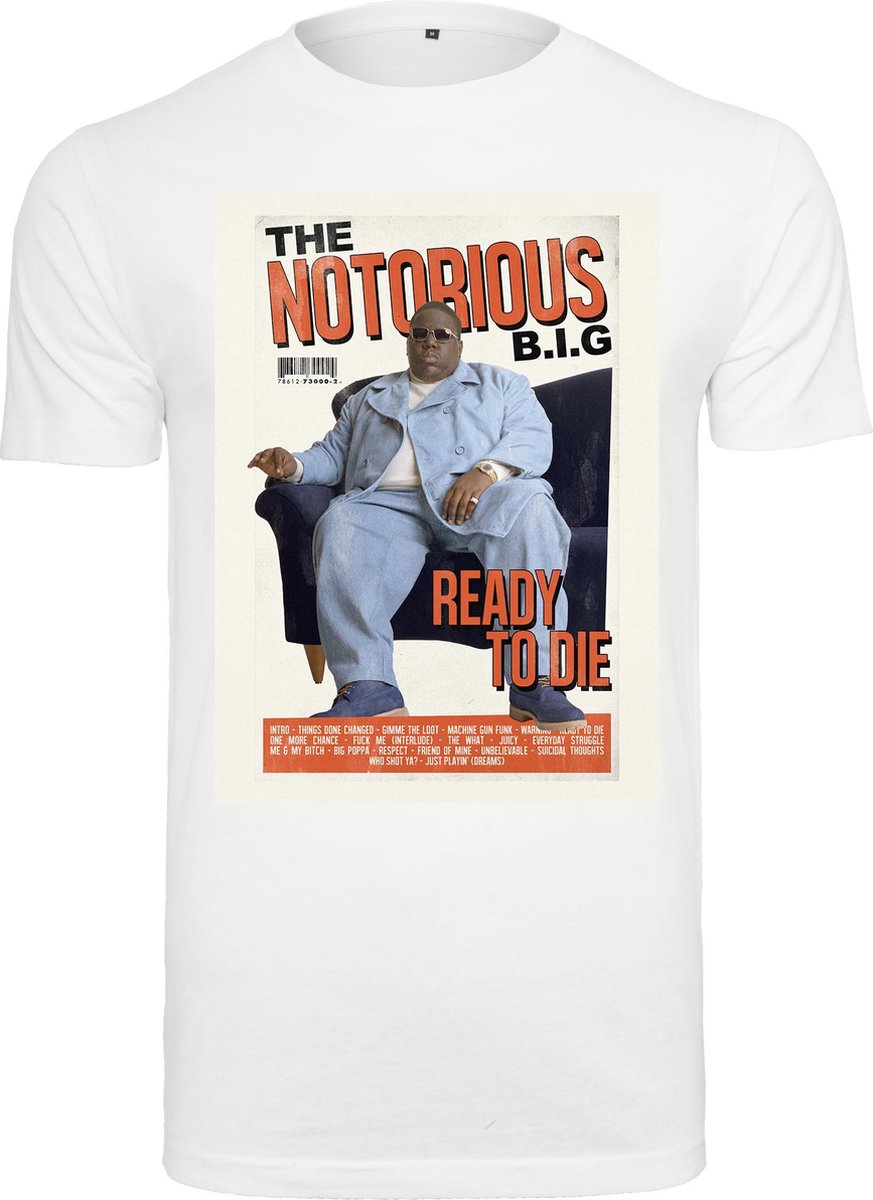 Heren Mannen Menswear Hip Hop Legend T-Shirt Biggie B.I.G. Magazine Cover T-Shirt Wit