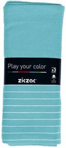 Ziczac Theedoek - Katoen - 50x70cm - Set 3 Stuks - Turquoise