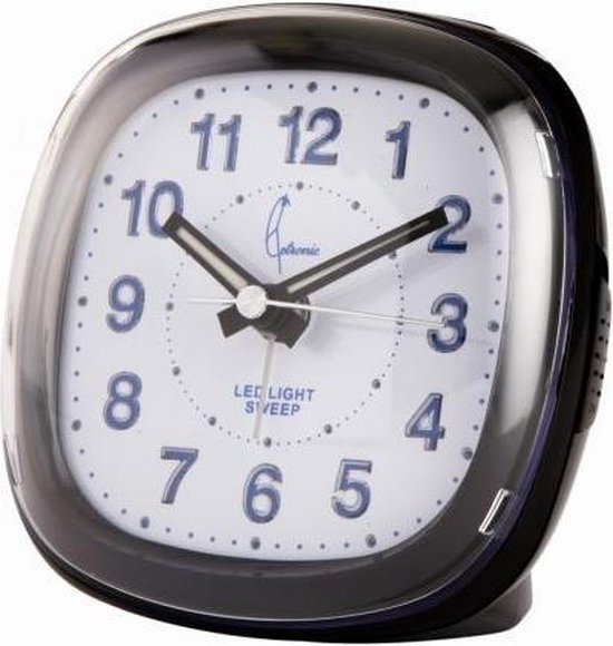 Cetronic SQ811B-SP B - Wekker - Analoog - Stil uurwerk - Snooze - Led - Zwart