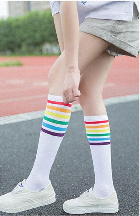 Pride vlag sokken LGTB plus size dij hoog Kleding Gender-neutrale kleding volwassenen Sokken & Beenmode over de knie beenwarmers 90 inch / 230cm extra lang 