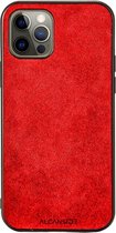iPhone 12 Pro Max Hoesje Alcantara 2020 - Rood