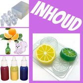 Zeep pakket "Citrus"| 500 gr zeepbasis + 3X10 ml kleurstof + 1X10 ml geurolie + 1 vorm |Zelf zeepjes maken - DIY Soap set - Do It Yourself - Zeepjes maken met kinderen - zeep maken pakket