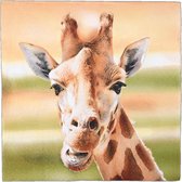 Esschert Design Servetten Giraffe 33 Cm Papier Bruin 3-laags