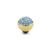 Melano twisted steen shiny - goudkleurig + aquamarine - dames - 8mm