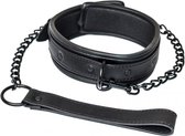 Leren Verstelbare Halsband Met Ketting Riem - Collar - BDSM - Bondage - Luxe Verpakking - Party Hard - Kinky - Zwart