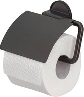 Tiger Tune -  Porte-rouleau papier toilette avec rabat - Noir Métal brossé / Noir