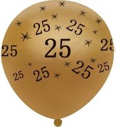 JDBOS ® 10 ballonnen (goud) met zwarte opdruk verjaardag 25 jaar