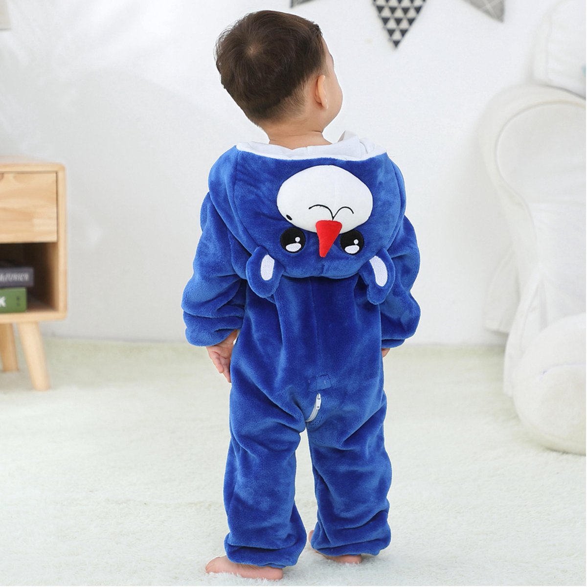 JAXY Baby Onesie - Baby Rompertjes - Baby Pyjama - Baby Pakje - Baby Verkleedkleding - Baby Kostuum - Baby Winterpak - Baby Romper - Baby Skipak - Baby Carnavalskleding - EU (label 90) - Blauwe Beer — afbeelding 3